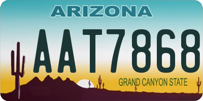 AZ license plate AAT7868