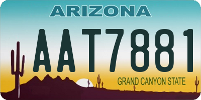 AZ license plate AAT7881