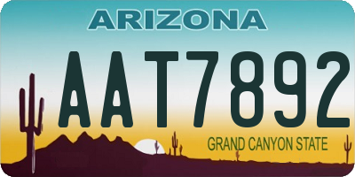 AZ license plate AAT7892