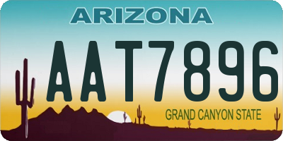 AZ license plate AAT7896