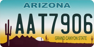 AZ license plate AAT7906