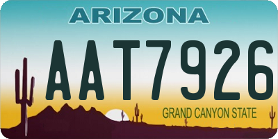 AZ license plate AAT7926