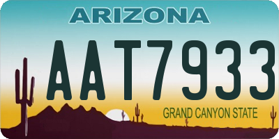 AZ license plate AAT7933