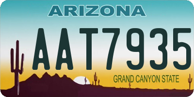 AZ license plate AAT7935