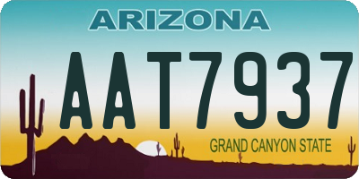 AZ license plate AAT7937