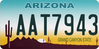 AZ license plate AAT7943