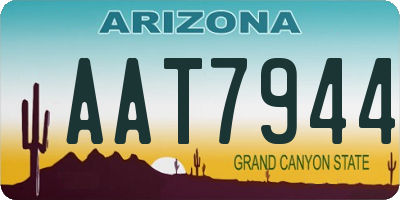 AZ license plate AAT7944