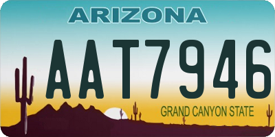 AZ license plate AAT7946