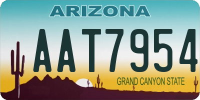AZ license plate AAT7954