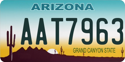 AZ license plate AAT7963