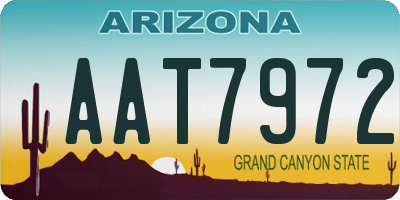 AZ license plate AAT7972