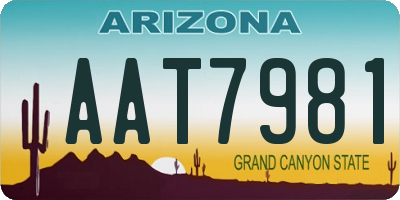 AZ license plate AAT7981