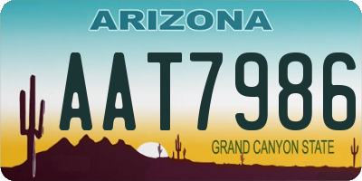 AZ license plate AAT7986