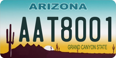 AZ license plate AAT8001