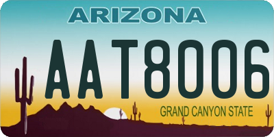AZ license plate AAT8006