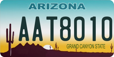 AZ license plate AAT8010