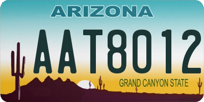 AZ license plate AAT8012