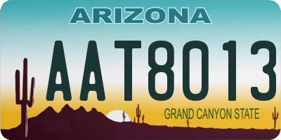 AZ license plate AAT8013