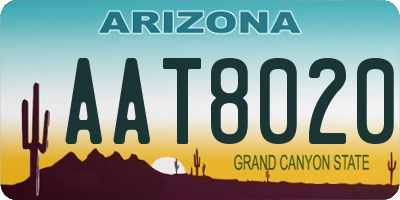 AZ license plate AAT8020