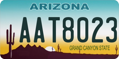 AZ license plate AAT8023