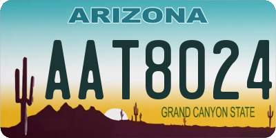 AZ license plate AAT8024