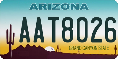 AZ license plate AAT8026