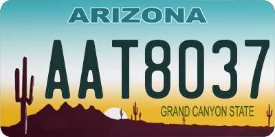 AZ license plate AAT8037