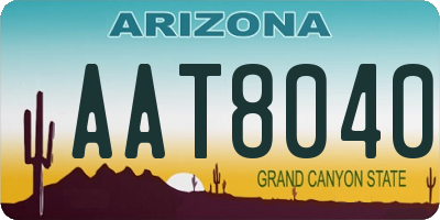 AZ license plate AAT8040
