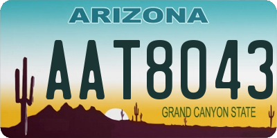 AZ license plate AAT8043
