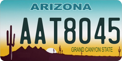 AZ license plate AAT8045