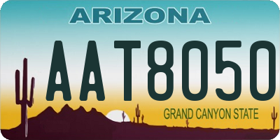 AZ license plate AAT8050