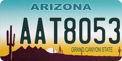 AZ license plate AAT8053