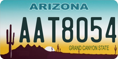 AZ license plate AAT8054