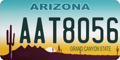 AZ license plate AAT8056