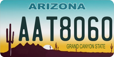AZ license plate AAT8060