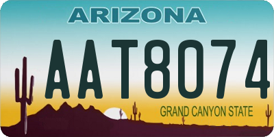 AZ license plate AAT8074