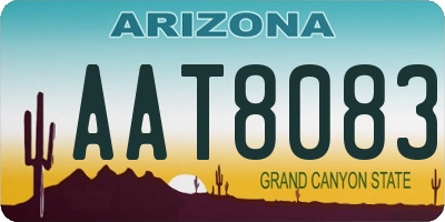 AZ license plate AAT8083