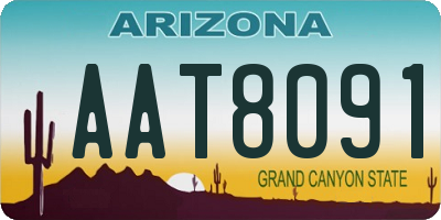 AZ license plate AAT8091