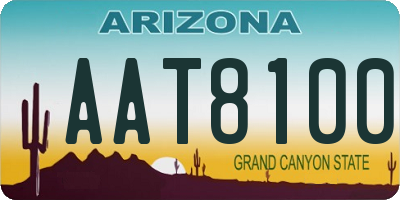 AZ license plate AAT8100