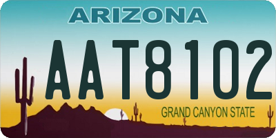 AZ license plate AAT8102