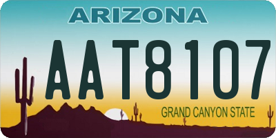 AZ license plate AAT8107