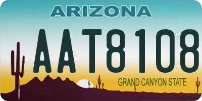AZ license plate AAT8108
