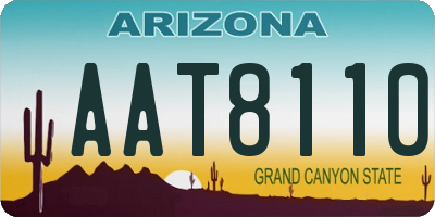 AZ license plate AAT8110