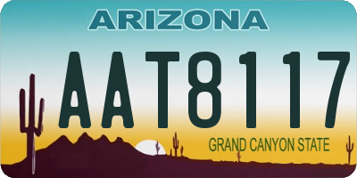 AZ license plate AAT8117