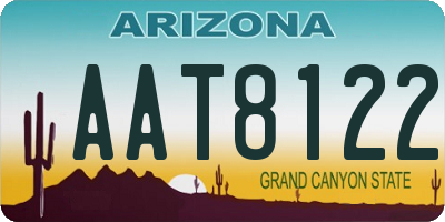AZ license plate AAT8122