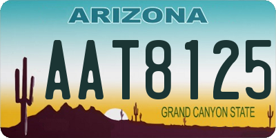 AZ license plate AAT8125