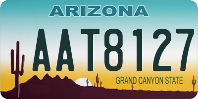 AZ license plate AAT8127