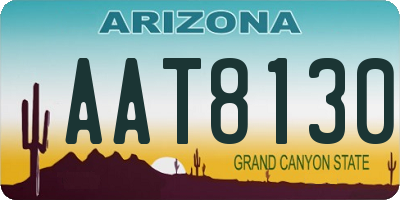AZ license plate AAT8130