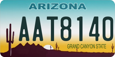 AZ license plate AAT8140