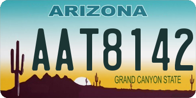 AZ license plate AAT8142